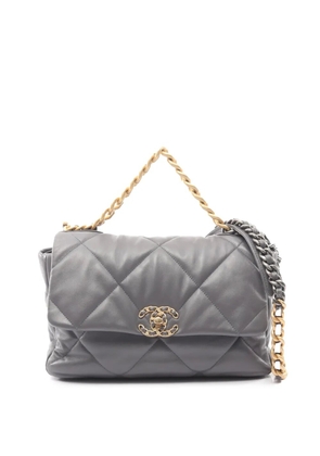CHANEL Pre-Owned 2021-2025 Medium Lambskin 19 Flap satchel - Grey