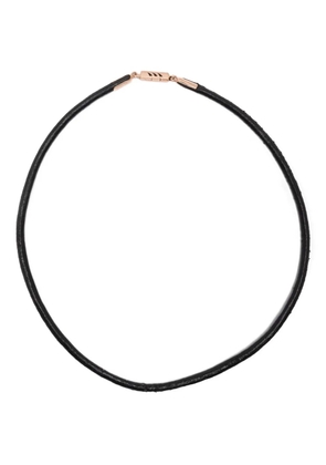 Dezso 18K rose gold enamel necklace - Black