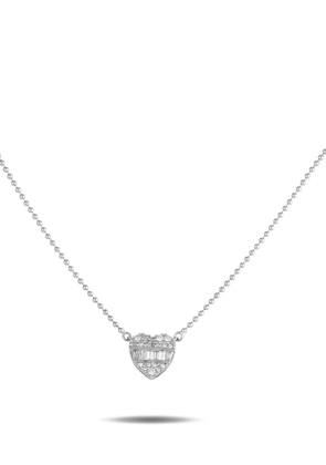 LB Exclusive 14K white gold Heart diamond necklace - Silver