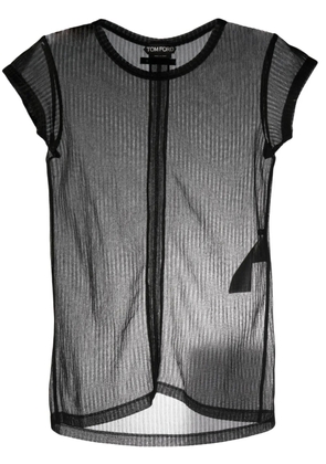 TOM FORD sheer crewneck T-shirt - Black