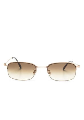 Yohji Yamamoto Pre-Owned gradient-lenses oval-frame sunglasses - Gold