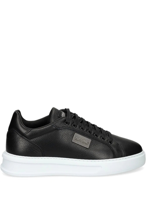 Roberto Cavalli leather plaque sneakers - Black