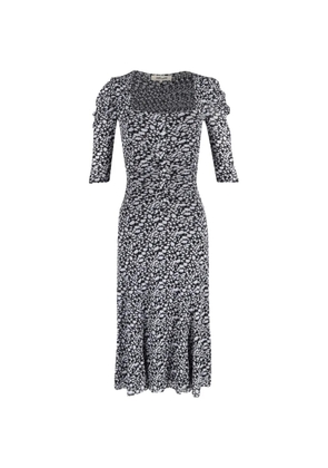 Diane Von Furstenberg Vintage square-neck printed midi dress - Black
