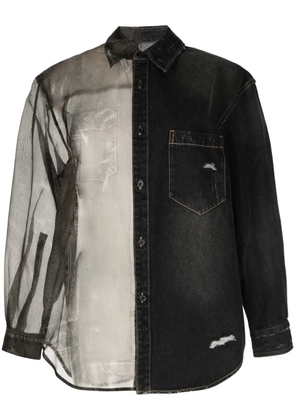 JNBY semi-sheer panelled shirt - Black