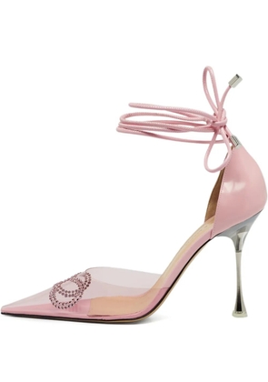 MACH & MACH pink bow leather heels 10cm - White