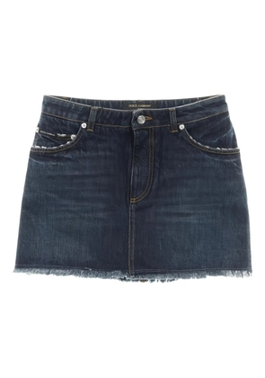 Dolce & Gabbana Pre-Owned 2020s fringed mini skirt - Blue