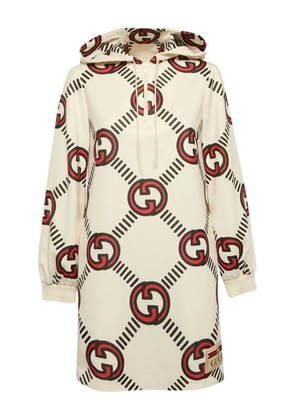 Gucci Pre-Owned interlocking-GG hoodie mini dress - Neutrals
