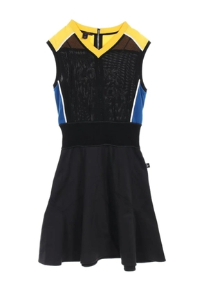 Louis Vuitton Pre-Owned 2010s v-neck mesh panel dress - Black