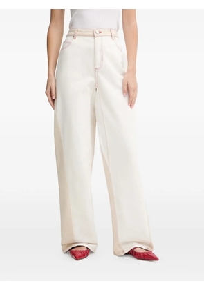 Stine Goya stitch-detail cotton jeans - Neutrals