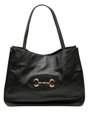 Gucci Pre-Owned 2000-2015 Medium Leather Horsebit 1955 tote bag - Black