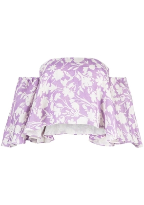 Bambah Arielle off-shoulder cropped top - Purple