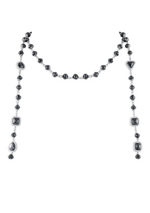Erica Courtney platinum Lariat black and white diamonds necklace