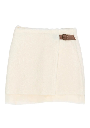 Bimba y Lola frayed-edge mini skirt - Neutrals