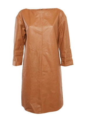 Polo Ralph Lauren leather long-sleeve dress - Brown