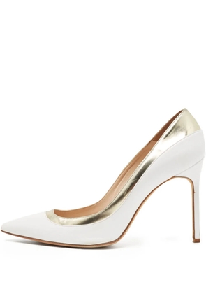 Manolo Blahnik 100mm leather pumps - White
