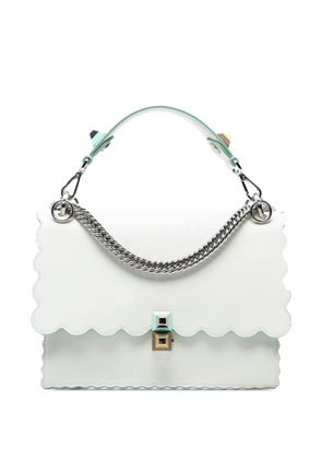 Fendi Pre-Owned 2018-2025 Medium Scalloped Leather Studded Kan I Satchel crossbody bag - White