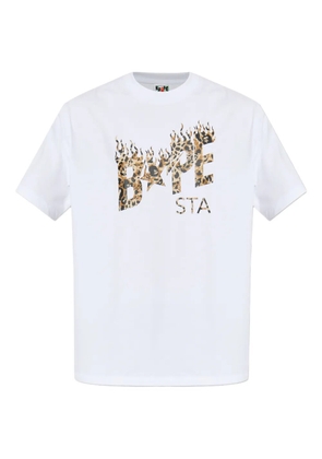 A BATHING APE® Bape STA leopard-print T-shirt - White