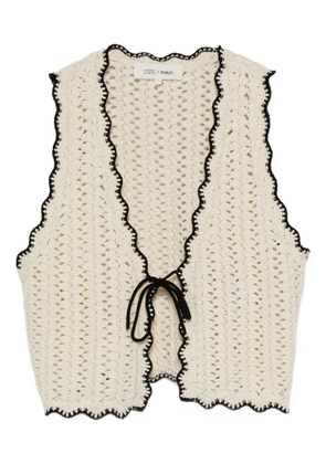Ba&Sh crochet tie-front vest - White