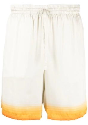 Casablanca graphic-print silk shorts - Neutrals