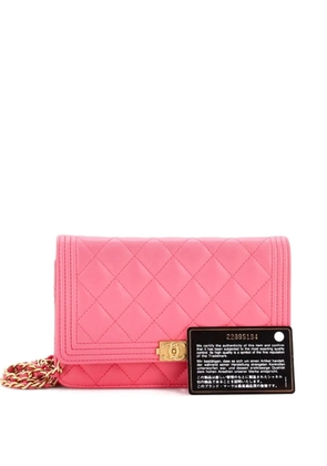 CHANEL Pre-Owned Boy Wallet on Chain Quilted Lambskin crossbody bag - Pink