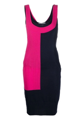 Christian Dior Pre-Owned 2010 colour-block knitted dress - Blue