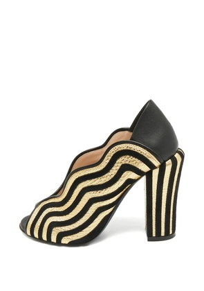 Fendi Pre-Owned block-heel leather sandals - Black