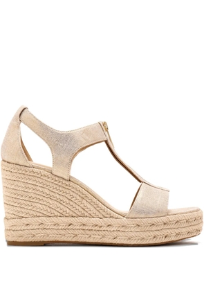 Michael Kors 100mm Berkley zip-front t-bar espadrilles - Neutrals
