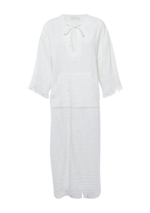 ZIMMERMANN palm-tree fringed maxi dress - White