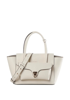 Coccinelle Double Beat flap-pocket leather tote bag - Neutrals