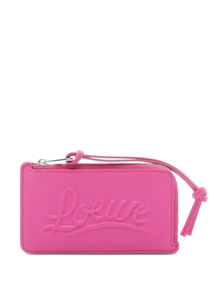 Loewe Pre-Owned 2010s embossed logo leather coin purse - Pink