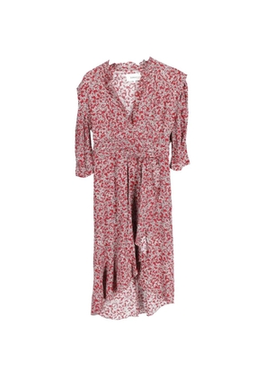 Ba&Sh V-neck ruffled midi dress - Red