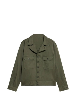 Fortela Khai herringbone patch-pockets overshirt - Green