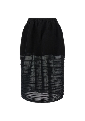 Issey Miyake contrasting midi skirt - Black
