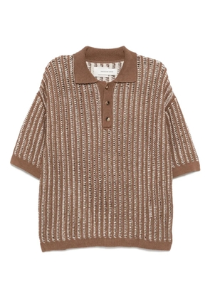 Feng Chen Wang crochet-knit shirt - Brown