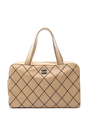 CHANEL Pre-Owned 2000-2002 CC Lambskin Wild Stitch handbag - Brown