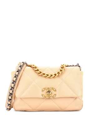 CHANEL Pre-Owned 19 Flap Bag Quilted Leather Medium crossbody bag - Neutrals