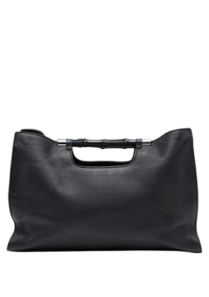 Gucci Pre-Owned 2000-2015 Medium Calfskin Bamboo Daily Shopper satchel - Black