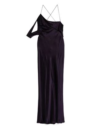 Michelle Mason asymmetric design silk gown - Purple