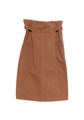 Issey Miyake Pre-Owned high-waist midi skirt - Brown