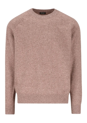 Zegna ribbed crew-neck sweater - Brown