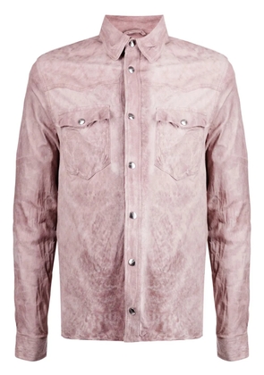 Giorgio Brato distressed-effect leather jacket - Pink
