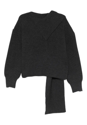 Erika Cavallini scarf-detailed sweater - Grey