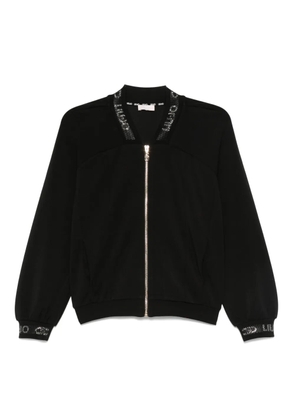 LIU JO logo-details zip-up jacket - Black