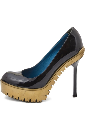 Saint Laurent Pre-Owned Trooper heeled pumps - Black