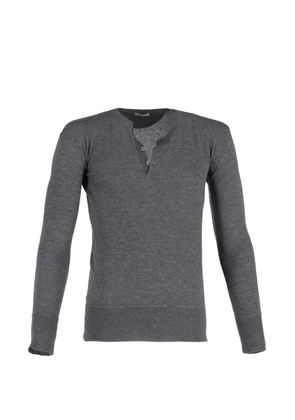 Bottega Veneta Pre-Owned half-buttoned wool sweater - Grey