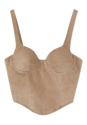 Ermanno Scervino suede bustier top - Brown
