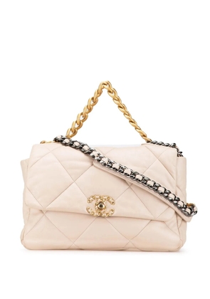 CHANEL Pre-Owned 2021-2024 Large Lambskin 19 Flap satchel - Brown