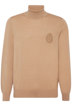 Billionaire monogram-embroidered knitted tutleneck - Neutrals