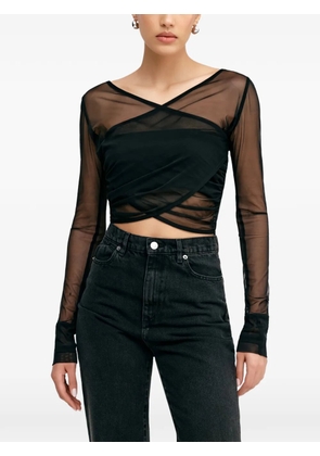 Marcella Britney mesh-piping top - Black