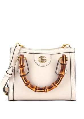 Gucci Pre-Owned Diana NM Bamboo Handle Tote Leather Mini crossbody bag - White